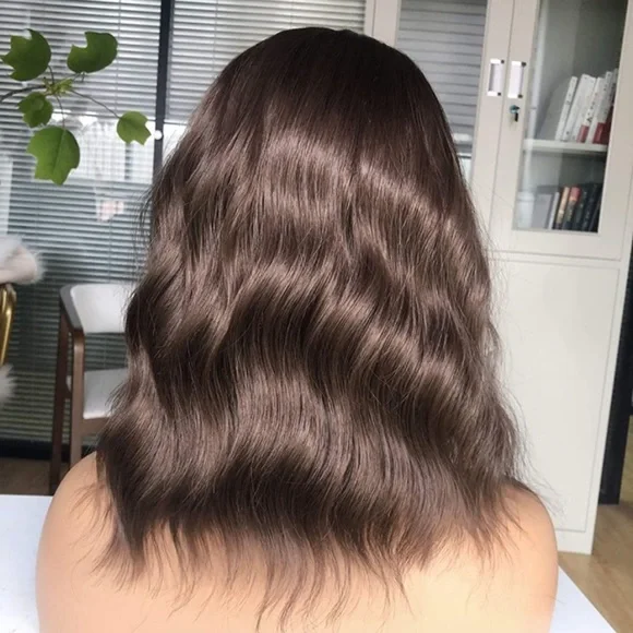 12inch Wavy Brown Lace Front Wig